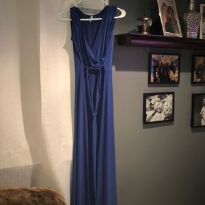Pink Blue royal blue maxi dress